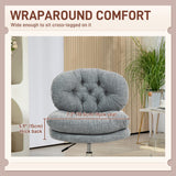 Computer Desk Chair, Armless Office Chair with Wide Padded Seat and Adjustable Height