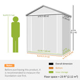 6x4.5FT Plastic Shed, Lockable Garden Tool Storage House with Double Doors and Vent