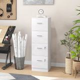 Vertical Filing Cabinet with Lock, 4 Drawer File Cabinet with Adjustable Hanging Bar for A4 and Letter Size
