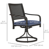 2 Pieces Patio Swivel Chairs with Cushion
