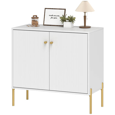 Sideboard, Modern Buffet Cabinet, Coffee Bar Cabinet with Fluted Doors and Adjustable Shelf