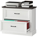Lateral Filing Cabinet, Farmhouse File Cabinet with 2 Silent Drawers for Letter/A4/Legal Size Files