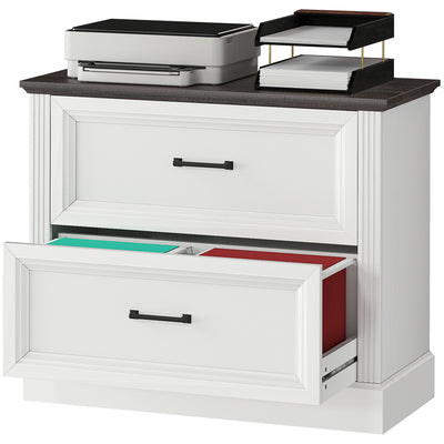 Lateral Filing Cabinet, Farmhouse File Cabinet with 2 Silent Drawers for Letter/A4/Legal Size Files