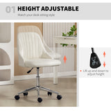 Vanity Chair for Makeup, Velvet Comfy Office Chair with Adjustable Height, Swivel Wheels for Bedroom
