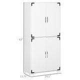 Meuble de Rangement pour Cellier de Cuisine de Ferme avec 4 Portes, Armoire de Cuisine avec Étagères