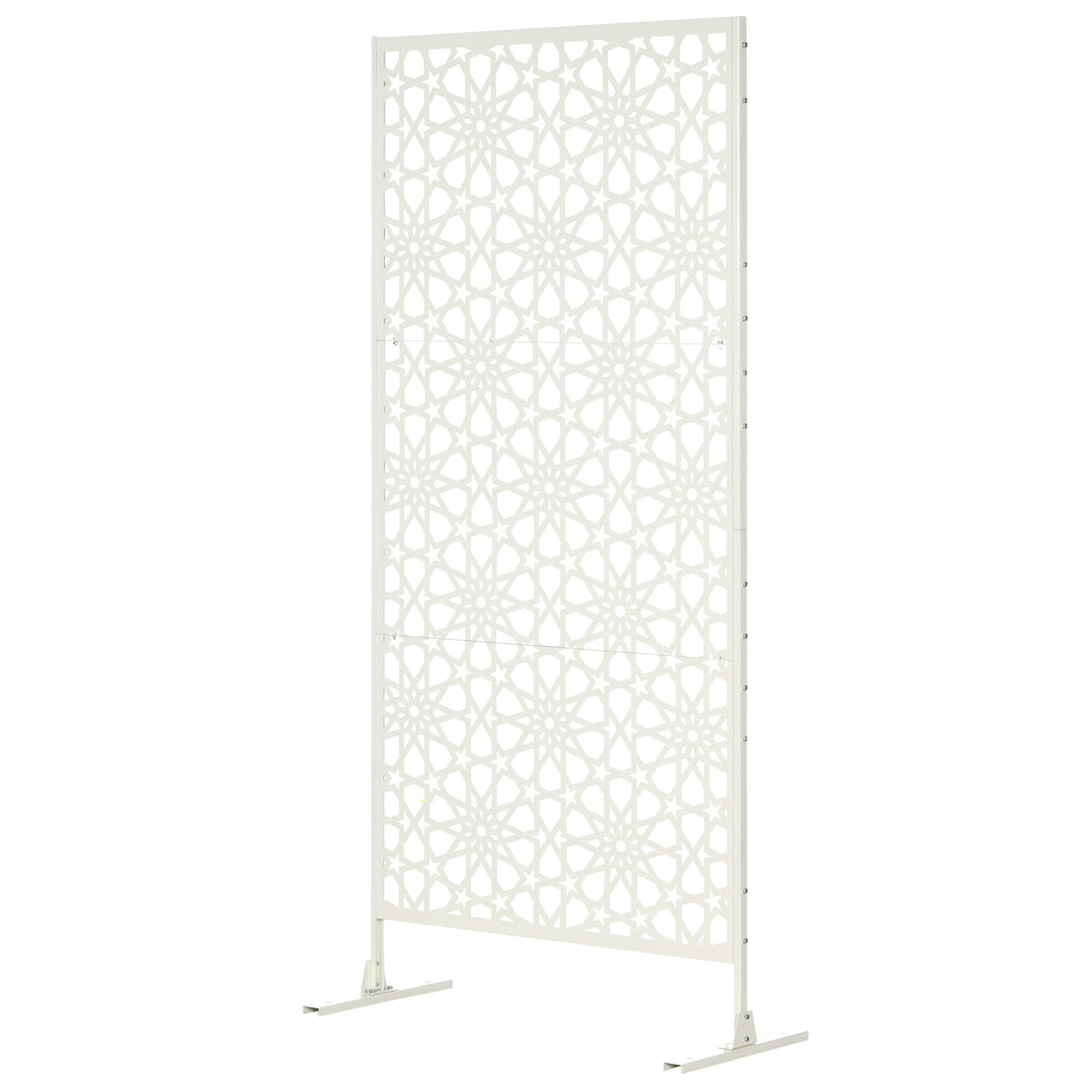 Écran d'intimité en métal, séparateur d'extérieur décoratif avec support et vis d'extension