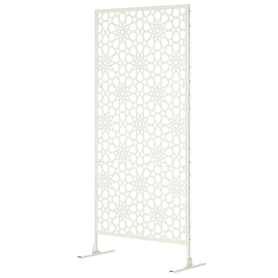Metal Outdoor Privacy Screen, Decorative Outdoor Divider with Stand and Expansion Screws