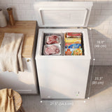 Mini Freezer, 3.5 Cu.Ft Chest Freezer with 5-Setting Adjustable Thermostat