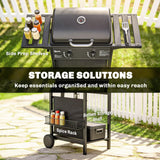 2-Burner Propane Gas Grill, 18000 BTU BBQ Grill with Wheels, Warming Rack, Shelf