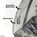 Hanging Egg Chair, Folding Basket and Thickened Cushion