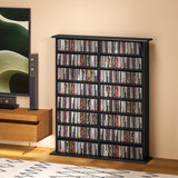 8-Tier DVD Shelf with 12 Adjustable Shelves, Holds 720 CDs, 396 DVDs or 396 Blu-rays