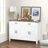 Sideboard Buffet Cabinet, Farmhouse Kitchen Storage Cabinet w/ 2 Drawers and Shelves for Living Room