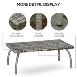 Table à café en rotin pour terrasse, table d'appoint extérieure, 35,4