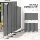 6 Panel Folding Outdoor Privacy Screen with Stable Base, 5.7FT Tall Room Divider with UV30+ Protection