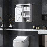Bathroom Medicine Cabinet, Wall Cabinet with Sliding Door and Adjustable Shelf, 22.8