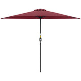 9ft Half Round Umbrella Outdoor Patio Garden Balcony Parasol Window Sun Shade w/ 5 Ribs