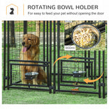 Outdoor Dog Kennel, Lockable Pet Playpen Crate, Welded Wire Steel Fence