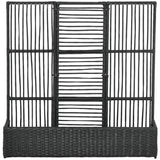 Raised Garden Bed with Lattice Trellis, Rattan Outdoor Planter with Storage for Garden