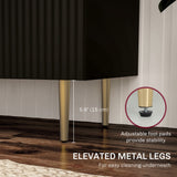Modern Kitchen Storage Cabinet, Sideboard Buffet Cabinet with Adjustable Shelves and Metal Legs for Kitchen