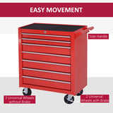 Rolling Tool Chest, 7-Drawer Lockable Tool Cabinet with 4 Wheels, Toolbox Storage Organizer for Garage