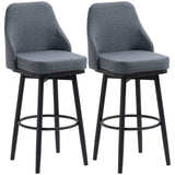 Extra Tall Bar Stools Set of 2, Modern 360° Swivel Barstools, Dining Room Chairs with Steel Legs Footrest