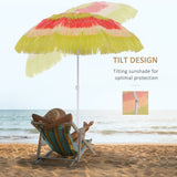 6FT Beach Umbrella Tilt Sunshade Height Adjustable Outdoor Market Patio Yard Crank Deck Sun Shade