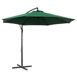 9.7ft Offset Patio UmbrellaCantilever Parasol with Crank Handle, 8 Ribs and Cross Base for Outdoor