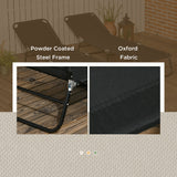 Set of 2 Folding Outdoor Lounge Chair, Sun Tanning Chairs with Reclining Back, Breathable Mesh for Beach Patio