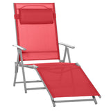 Outdoor Folding Chaise Lounge Chair Steel Portable Recliner with 7 Adjustable Backrest Positions