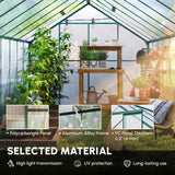 16' x 8' Aluminum Polycarbonate Greenhouse Walk-in Garden Greenhouse Kit with Adjustable Roof Vent