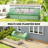 8.6 x 3 x 1ft Raised Garden Bed with Mini Greenhouse, Small Greenhouse for Patio Garden Balcony