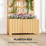 Wooden Raised Garden Bed with Lattice Trellis