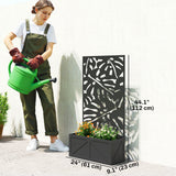 Metal Raised Garden Bed with Trellis for Climbing Plants