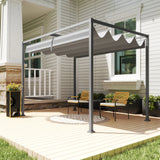 Pergola de patio 13' x 10' avec auvent rétractable