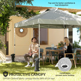 9.6 x 9.6 ft Pop Up Canopy Tent with Pockets, UPF 50+ 1-Button Push Outdoor Instant Canopy with Sandbags
