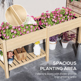 Bac de jardin surélevé en bois avec table latérale et tablette inférieure