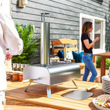 Outdoor Pizza Oven, Portable Wood Pellet Pizza Oven with Pizza Stone and Peel, Foldable Legs