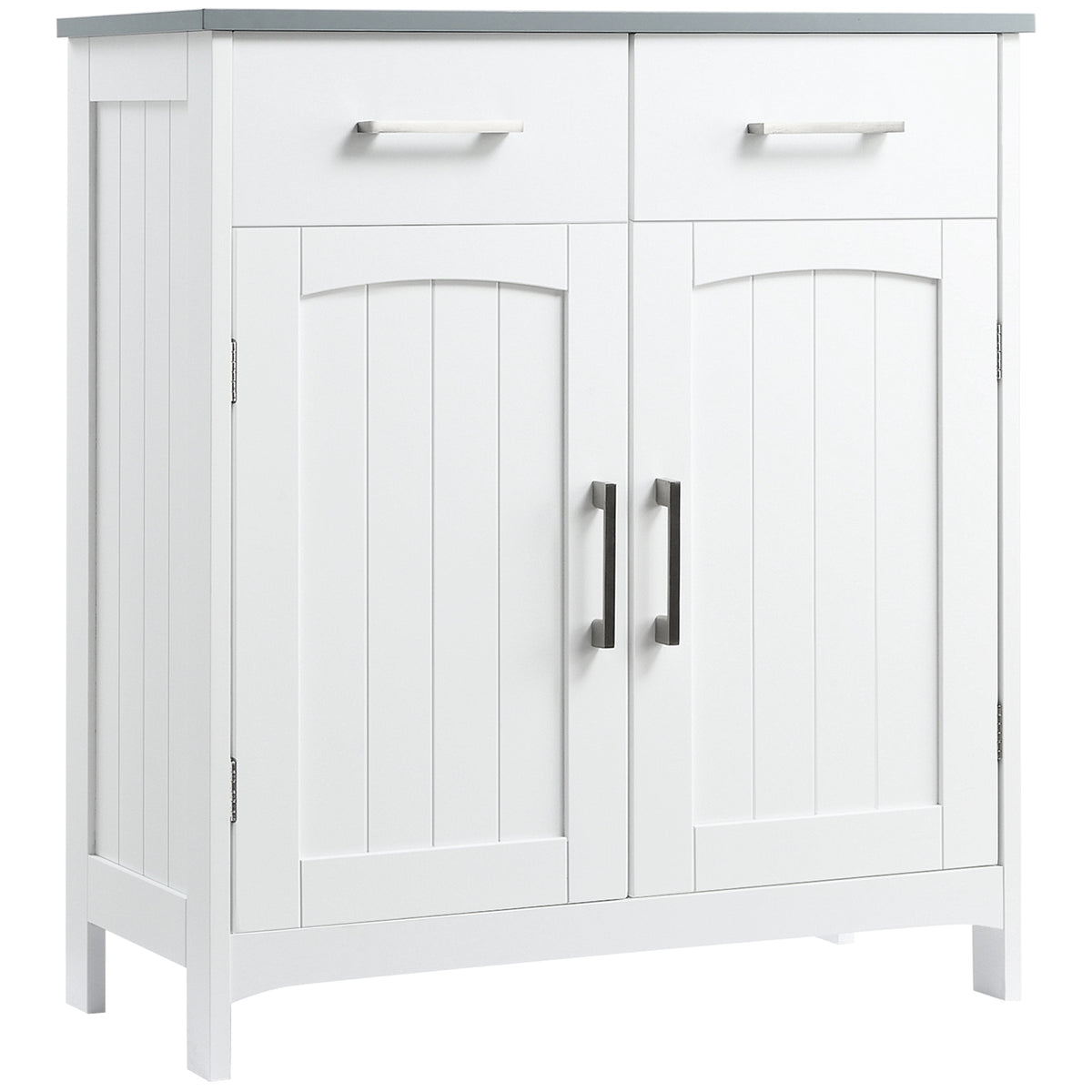 Freestanding Bathroom Cabinet, Storage Cupboard with 2 Drawers, Adjustable Shelf