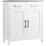 Freestanding Bathroom Cabinet, Storage Cupboard with 2 Drawers, Adjustable Shelf