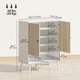 Armoire à chaussures, meuble-chaussures 5 étages avec portes, étagères réglables, 15 paires
