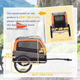 Dog Bike Trailer, Pet Cart Wagon Cart Carrier Attachment for Travel with 2 Doors, Large Wheels