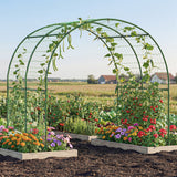 Garden Arch Trellis for Climbing Plants Outdoor, 7.1FT Tall Cucumber Trellis with Climbing Net for Backyard