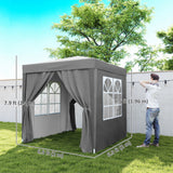 6.6'x6.6' Pop Up Canopy Tent with Sidewalls