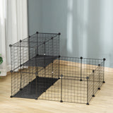 Cage pour Petits Animaux Cage à Lapins avec Porte, 31 Panneaux au Total, 41,3
