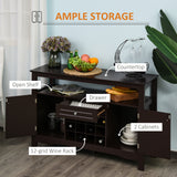 Modern Kitchen Buffet Bar Cabinet Storage Sideboard Dining Server with Drawer & 12-Bottle Wine Rack for Living Room