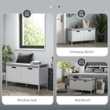 Shoe Storage Bench with Seat Cushion, Shoe Cabinet for Hallway