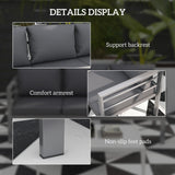 Aluminum Garden Sofa, 3-Person Outdoor Couch