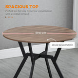 Table de salle à manger ronde de 89 cm, table de salle à manger moderne avec cadre en acier, petite table de cuisine peu encombrante