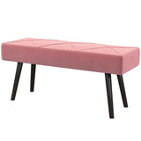 Banc de chambre tapissé de 99 cm, banc de bout de lit moderne avec pieds en acier