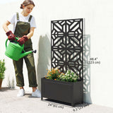 Lit de jardin surélevé en métal avec treillis pour plantes grimpantes